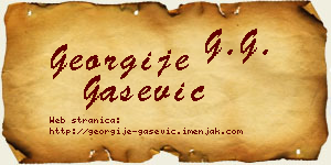 Georgije Gašević vizit kartica